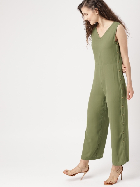 

DressBerry Green Solid Basic Jumpsuit