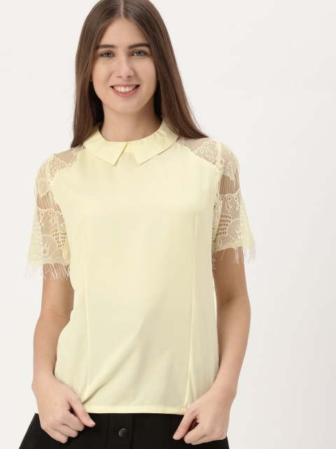 

DressBerry Women Yellow Solid Top