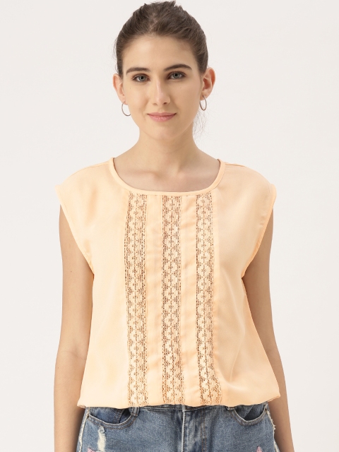 

DressBerry Women Peach-Coloured Solid Top