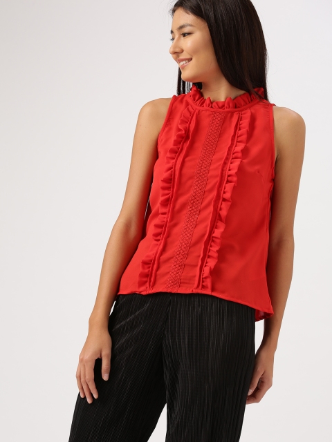 

DressBerry Women Red Solid Top