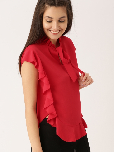 

DressBerry Women Red Solid Top