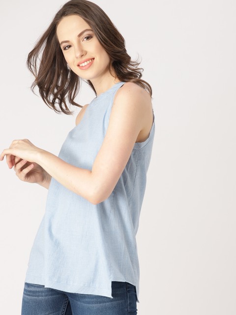 

DressBerry Women Blue Solid Top