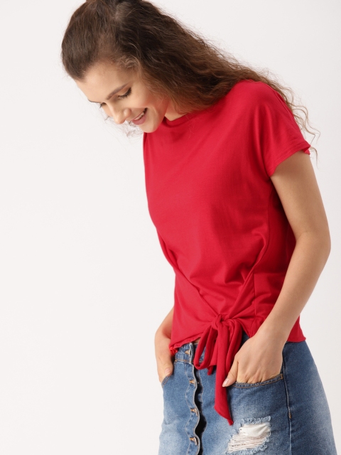 

DressBerry Women Red Solid Top
