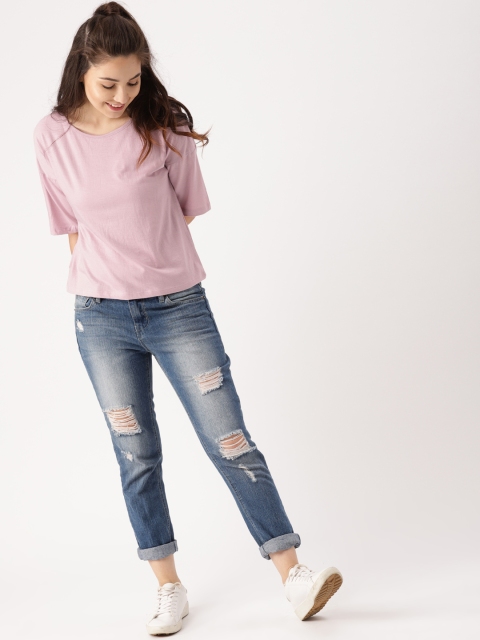

DressBerry Women Mauve Solid Top