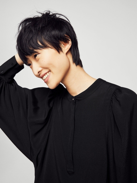 

MANGO Women Black Solid Shirt Style Top