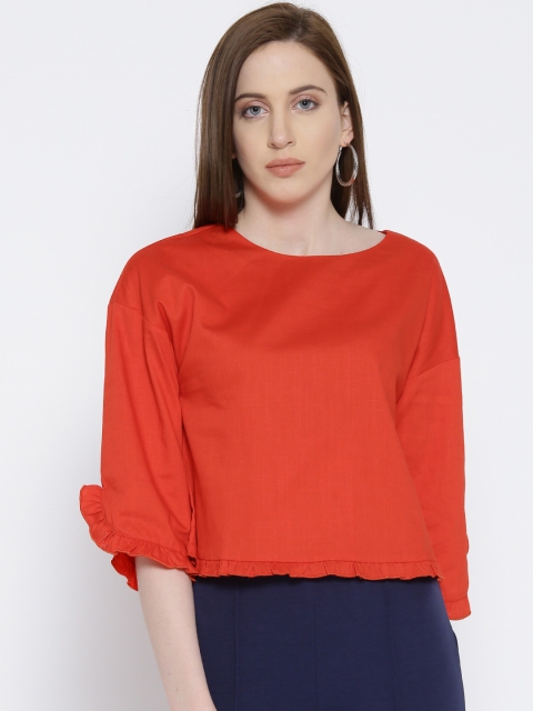 

MANGO Women Red Solid Top