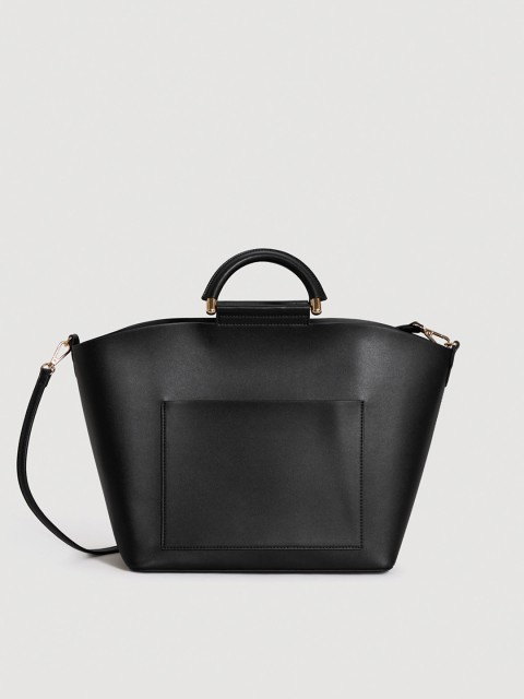

MANGO Black Solid Handbag