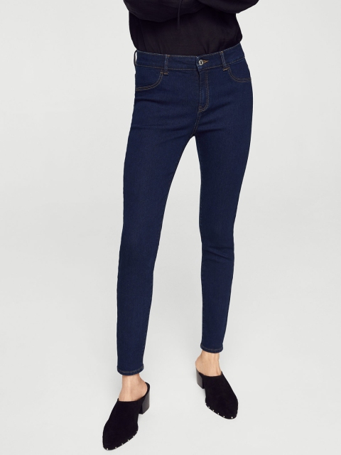 

MANGO Navy Blue Super Skinny Fit Jeggings