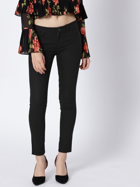 

MANGO Women Black Skinny Fit Low-Rise Clean Look Stretchable Jeans