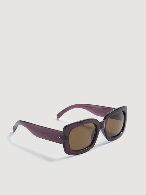 

MANGO Women Rectangle Sunglasses 23030576-65, Brown
