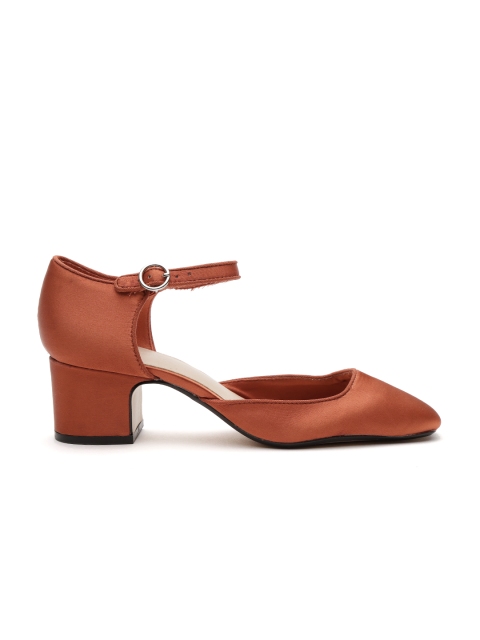 

MANGO Women Rust Orange Solid Pumps