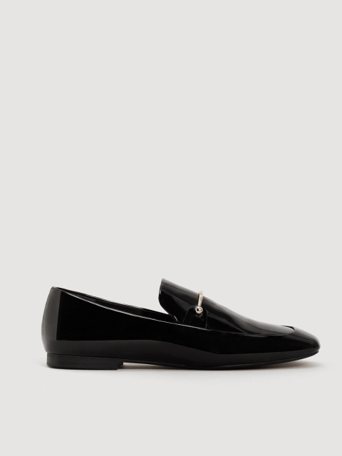 

MANGO Women Black Solid Flat Shoes