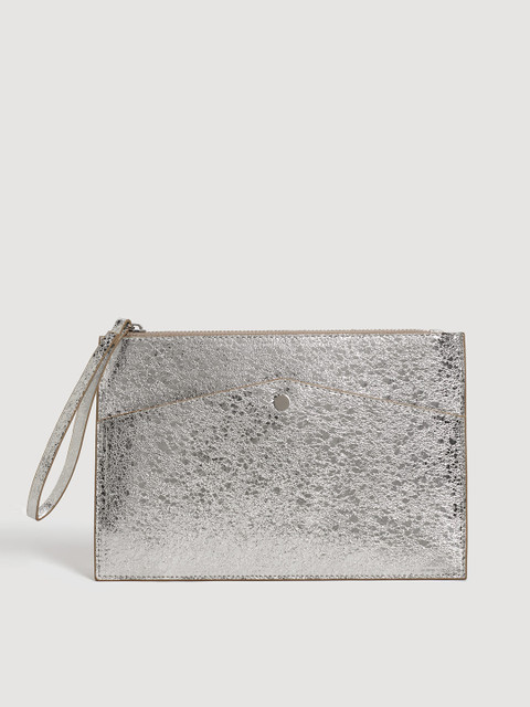 

MANGO Women Silver-Toned Cosmetics Pouch