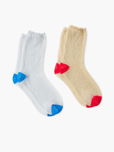 

MANGO Women Pack of 2 Shimmer Socks, Gold