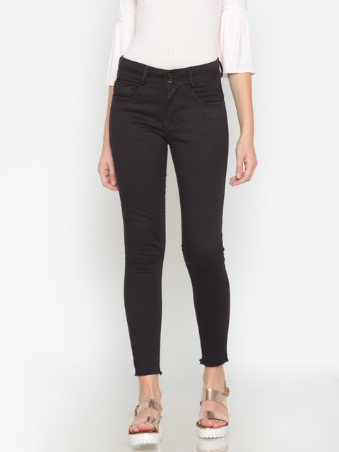 

Code 61 Women Navy Jeggings Skinny Fit Mid-Rise Clean Look Stretchable Jeans, Navy blue