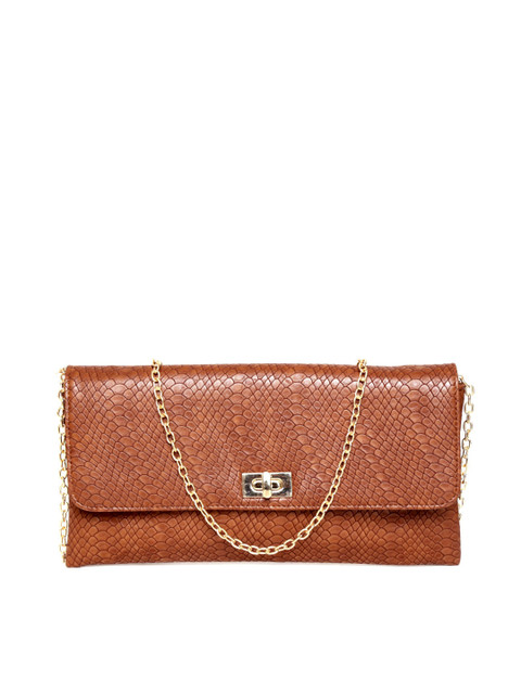 

Carlton London Brown Snakeskin Textured Clutch