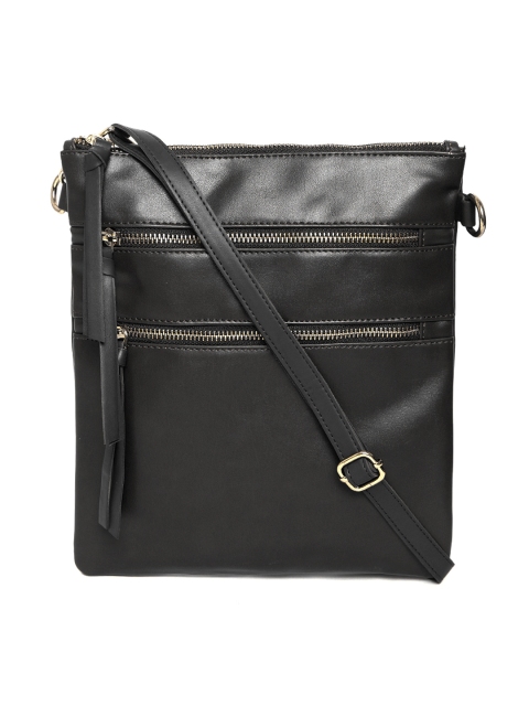 

Carlton London Black Solid Sling Bag with Detachable Sling Strap
