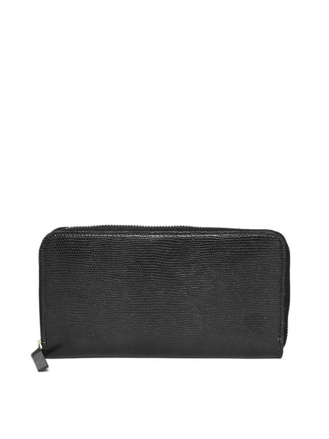 

Carlton London Women Black Textured Zip Around Wallet