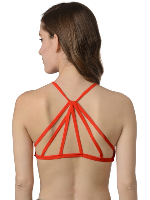 

Da Intimo Coral- Oange Solid Non-Wired Lightly Padded Bralette Bra DI-962