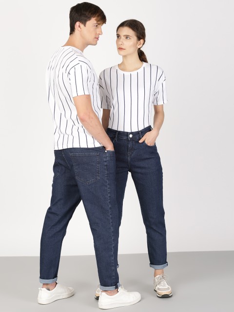

ether Unisex Blue Regular Fit Mid-Rise Clean Look Jeans