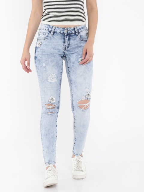 

Deal Jeans Women Blue Skinny Fit Mid-Rise Mildly Distressed Stretchable Jeans