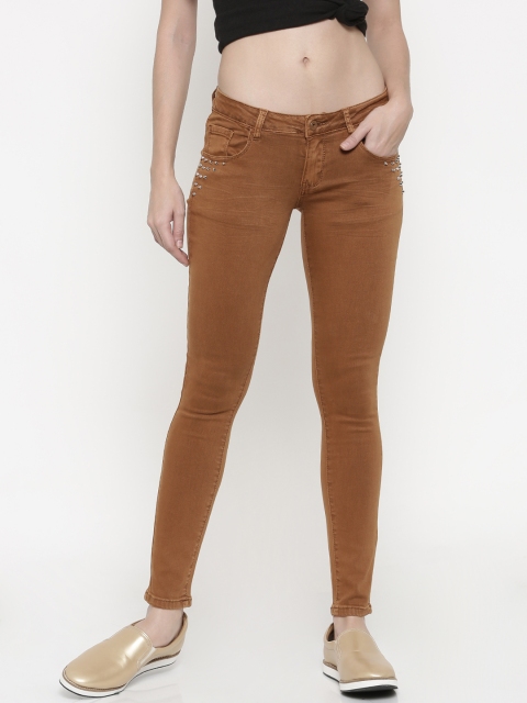 

Deal Jeans Women Brown Skinny Fit Mid-Rise Clean Look Stretchable Jeans