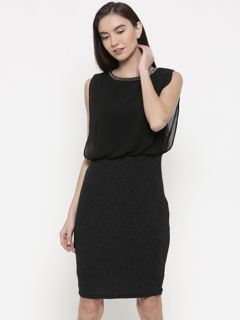 

Deal Jeans Women Black Self-Design Balloon Dress