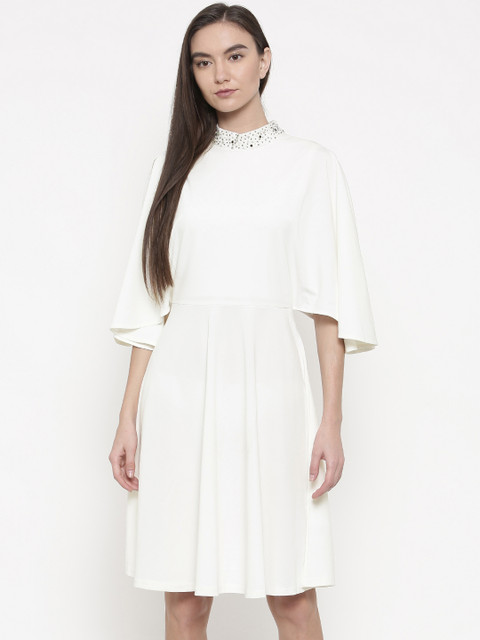 

Deal Jeans Women White Solid A-Line Dress