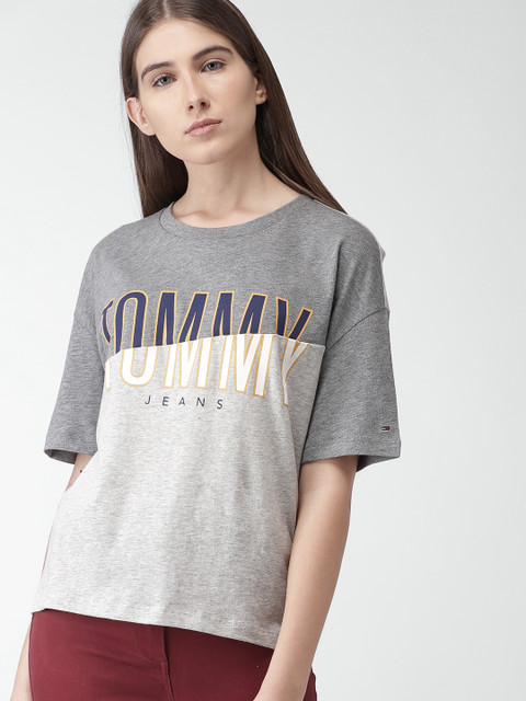 

Tommy Hilfiger Women Grey Printed Round Neck T-shirt