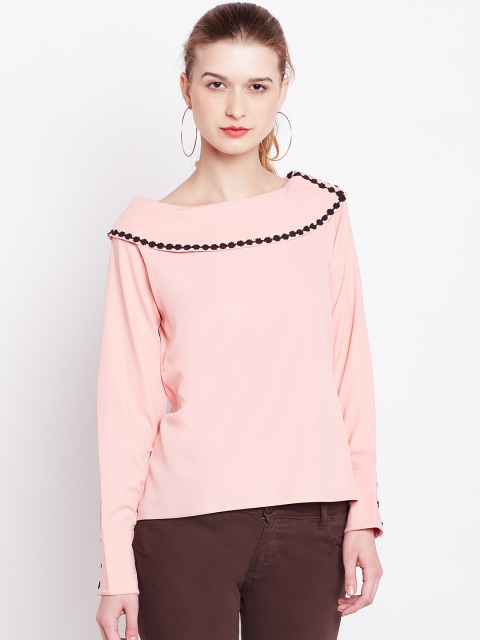 

Marie Claire Women Pink Solid Top
