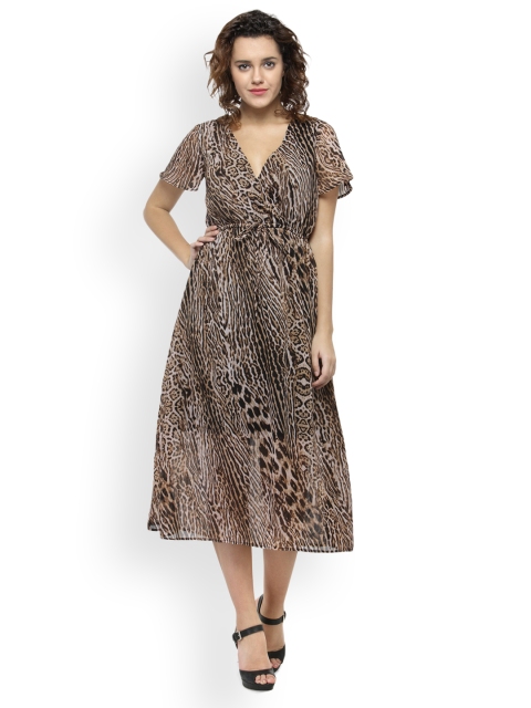 

Oxolloxo Women Brown Printed A-Line Dress