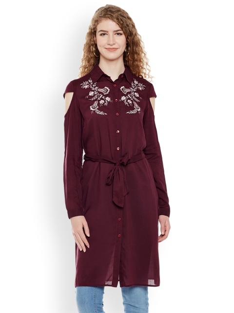 

Oxolloxo Burgundy Embroidered Tunic