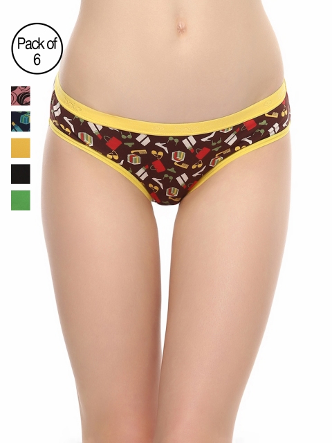 

Soie Women Pack of 6 Briefs 6BF, Multi
