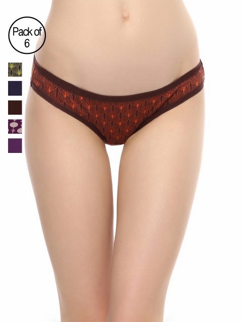 

Soie Women Pack of 6 Briefs 6BK, Multi