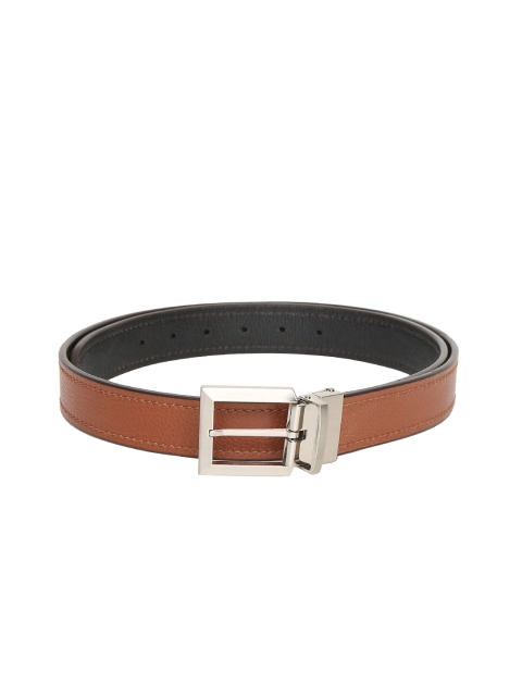 

Hidesign Men Tan Brown & Black Leather Reversible Belt