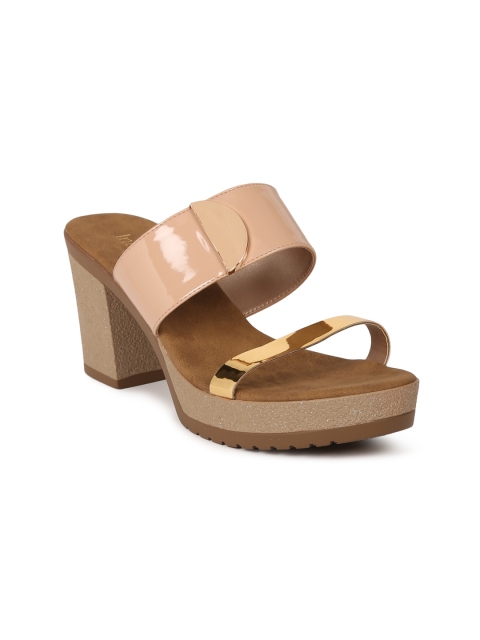 

Inc 5 Women Nude-Coloured & Rose Gold-Toned Colourblocked Sandals
