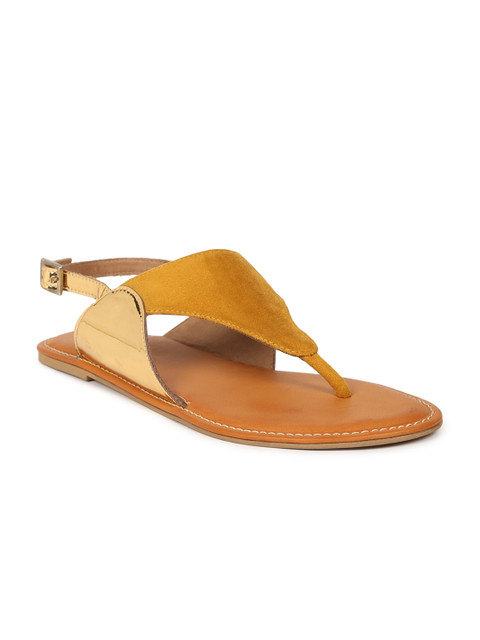 

Inc 5 Women Mustard Yellow T-Strap Flats