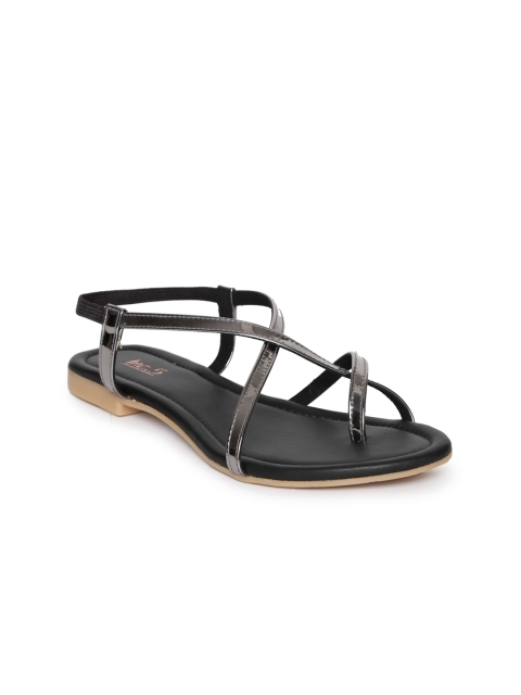 

Inc 5 Women Black Solid Synthetic One Toe Flats
