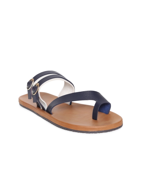 

Inc 5 Women Navy Blue Solid Synthetic One Toe Flats