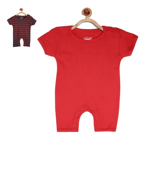 

GKIDZ Kids Unisex Pack of 2 Rompers, Red