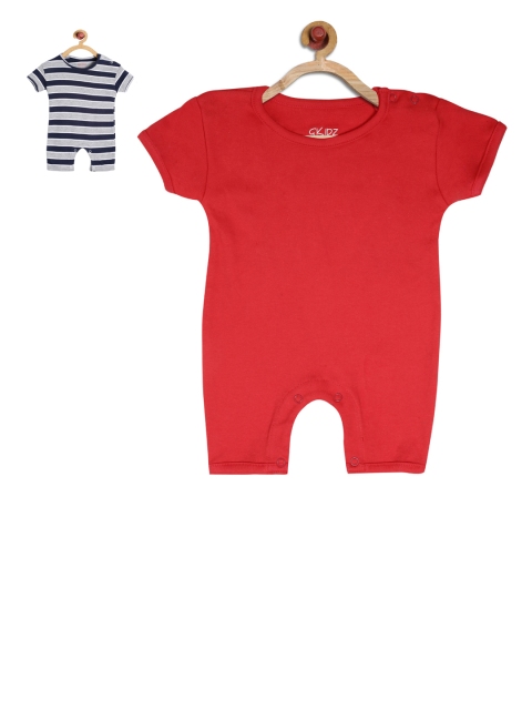 

GKIDZ Kids Unisex Pack of 2 Rompers, Red