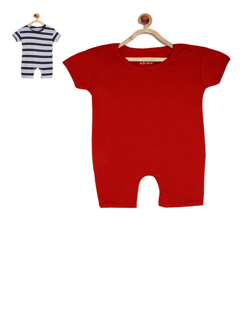 

GKIDZ Kids Unisex Pack of 2 Rompers, Red