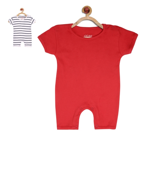 

GKIDZ Kids Unisex Pack of 2 Rompers, Red