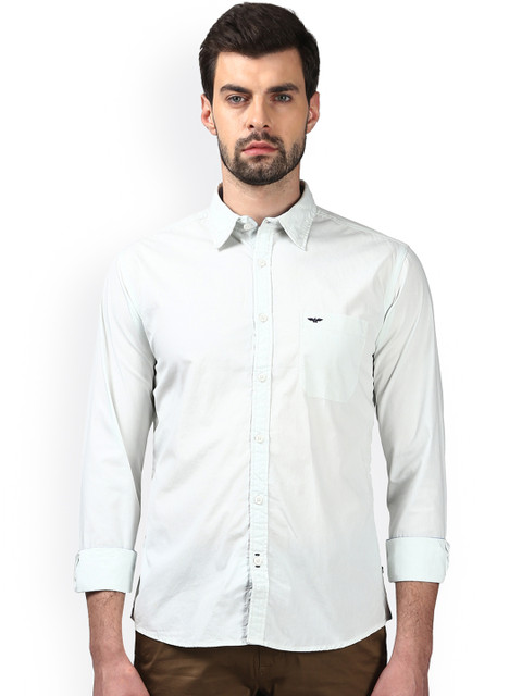 

Park Avenue Men Green Slim Fit Solid Casual Shirt