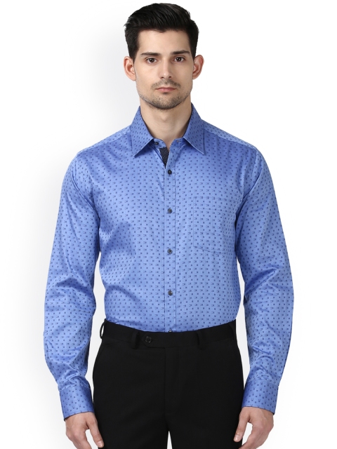

Park Avenue Men Blue Slim Fit Self Design Formal Shirt