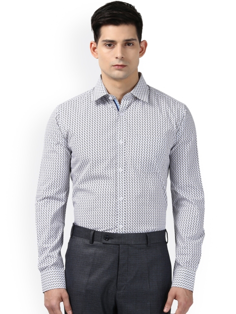 

Next Look Men Blue & White Slim Fit Printed Formal Shirt