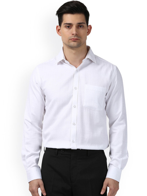 

Next Look Men White Slim Fit Self Design Formal Shirt