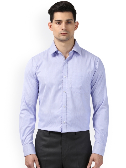 

Next Look Men Purple & Blue Slim Fit Checked Formal Shirt