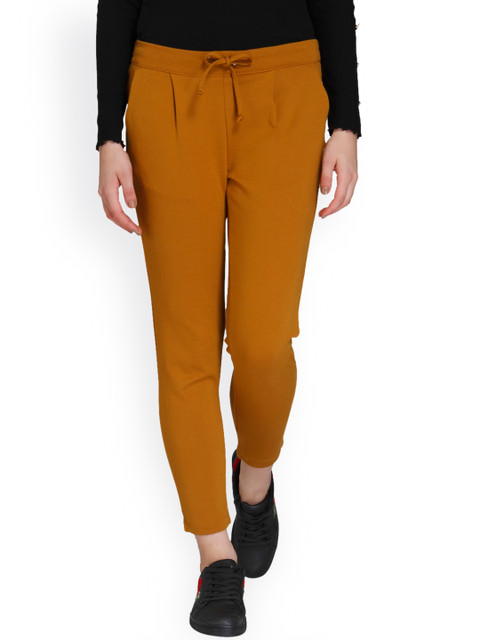 

ONLY Women Mustard Yellow Regular Fit Solid Trousers