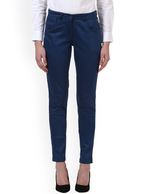 

Park Avenue Women Blue Regular Fit Solid Formal Trousers